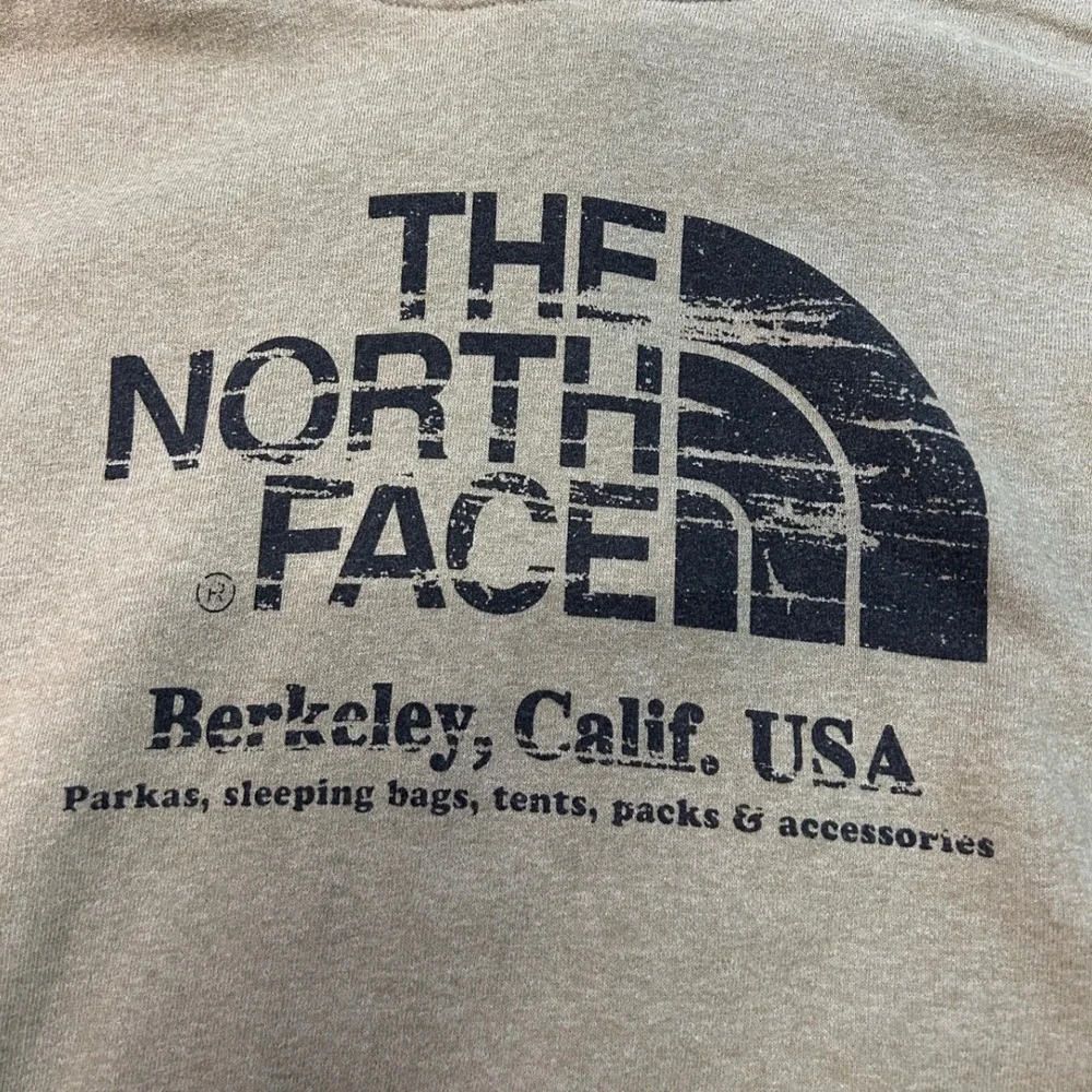 The North Face Mens XXL Berkeley Calif Graphic Hoodie Olive Green Khaki Fleece